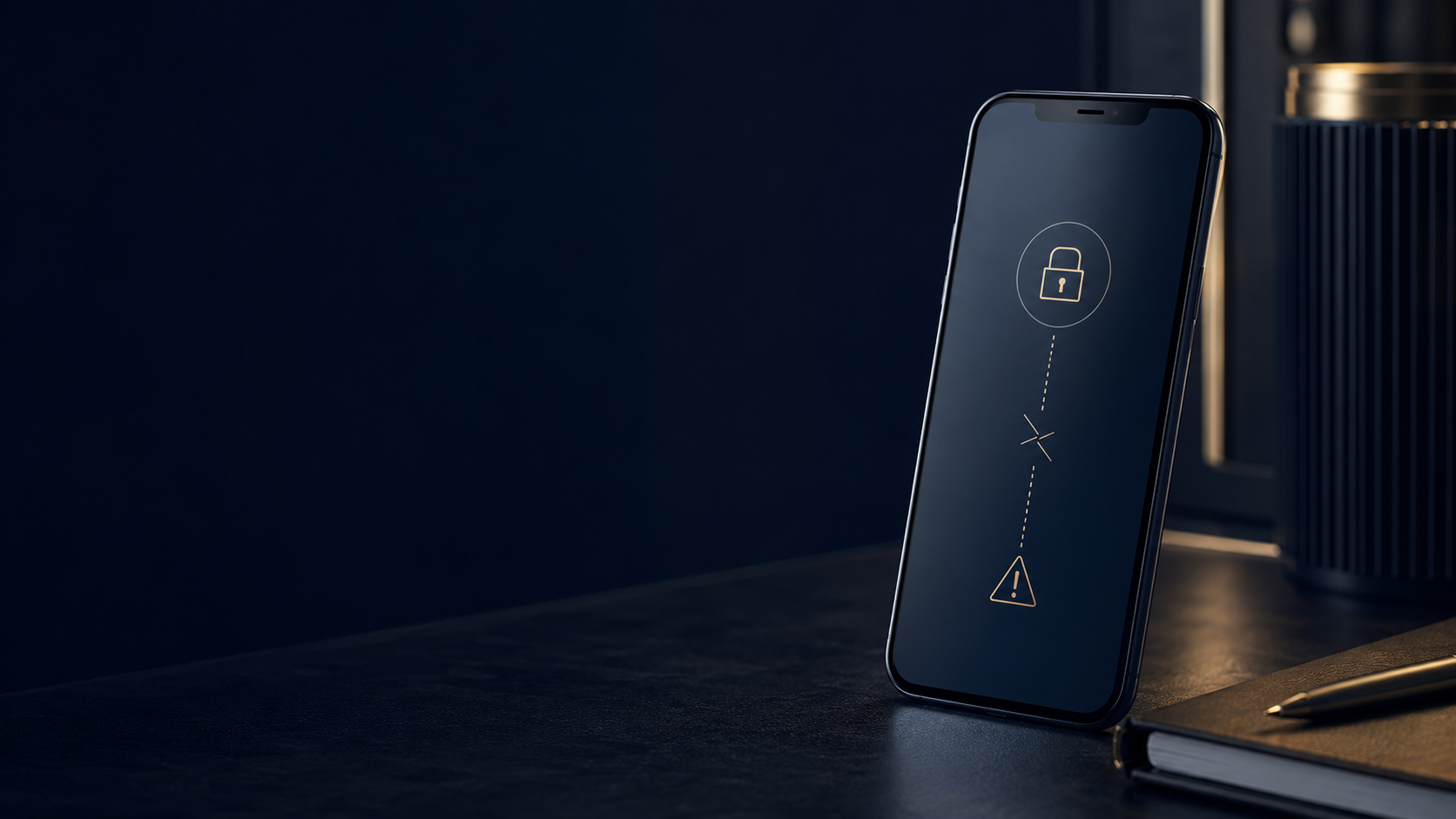 Ilustração de smartphone bloqueado representando conta digital inacessível